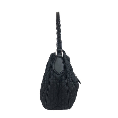 Christian Dior Cannage Logo Charm Shoulder bag Hobobag Black Vintage j5gaea