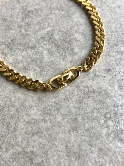 Christian Dior CD Logo Motif Rhinestone Bracelet Gold Vintage chgiwy