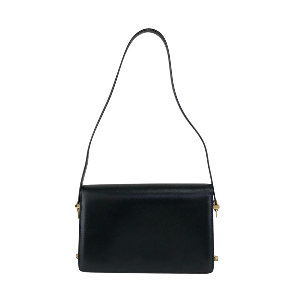 CELINE Gancini Shoulder bag Black Vintage gssz7x