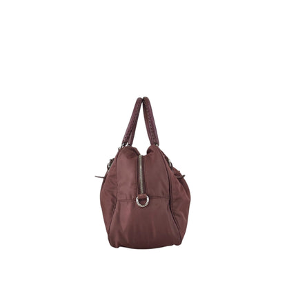 PRADA Logo Handbag Boston bag Brown Vintage 4x2uwa