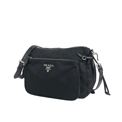 PRADA Logo Shoulder bag Black Vintage tab5kh