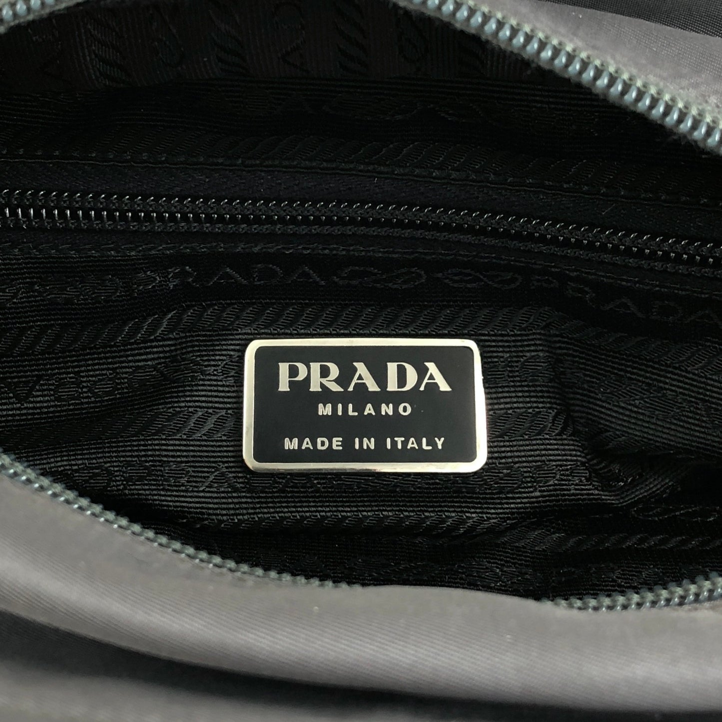 PRADA Tessuto Triangle logo Totebag Gray Vintage nfpiaw