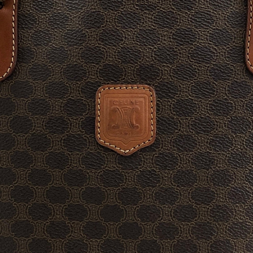 CELINE Macadam Blason Handbag Totebag Brown Vintage g8hnuw