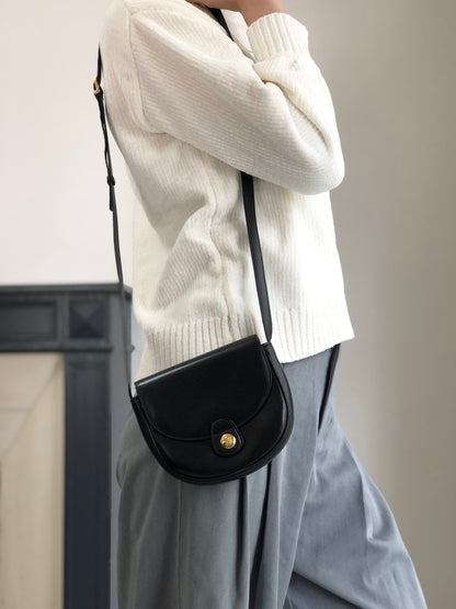 CELINE Blason Small Shoulder bag Black Vintage v56cia