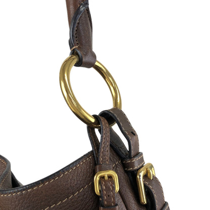 PRADA Triangle Logo Shoulder bag Hobobag Brown Vintage ajvtv2