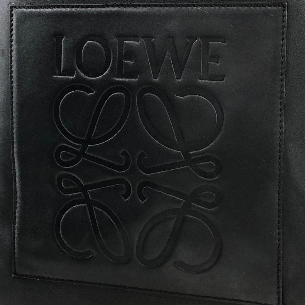 LOEWE Anagram Leather Totebag Black Vintage k826yt