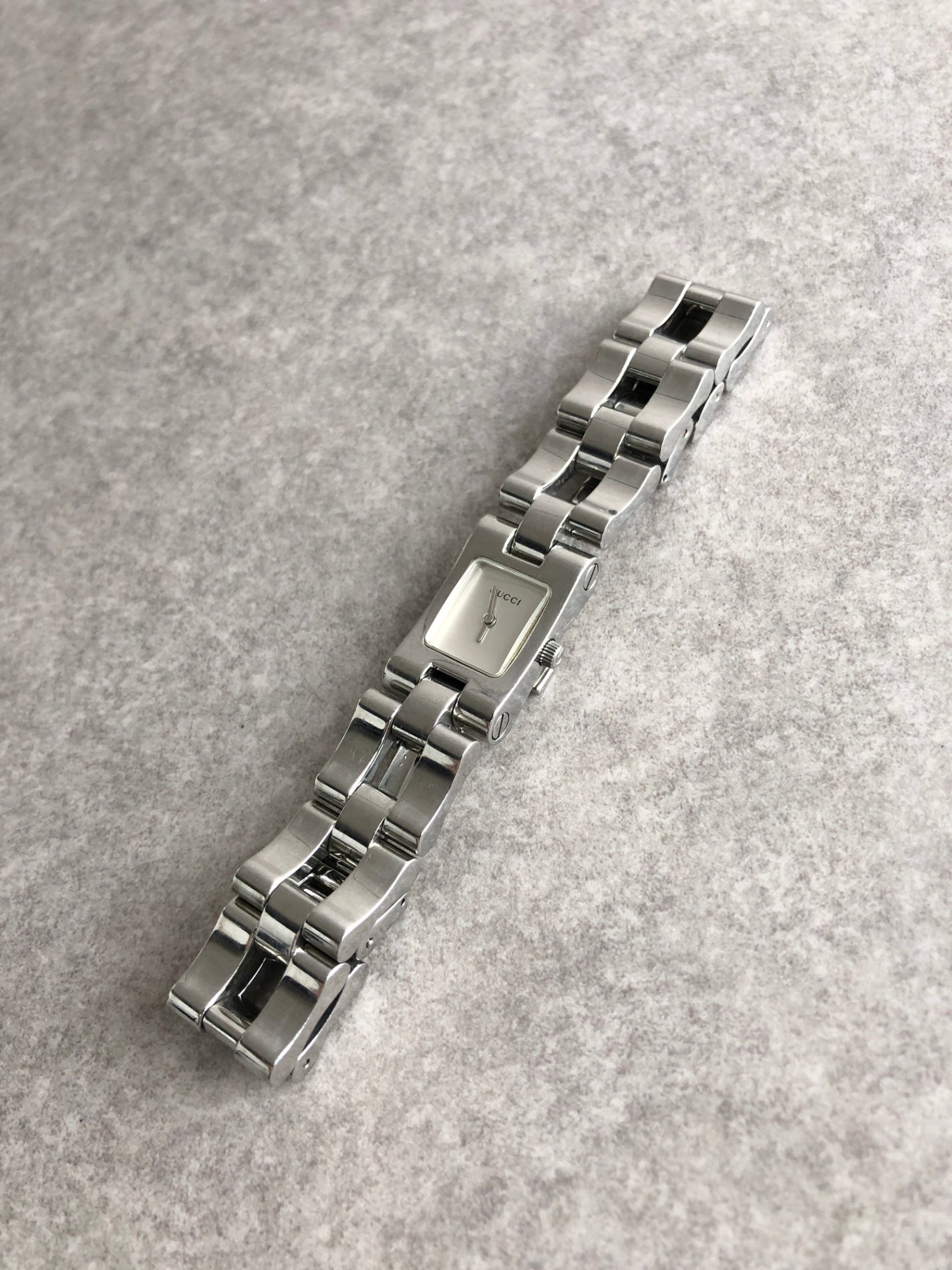GUCCI Square Watch Silver 2305L Vintage 5db4xv