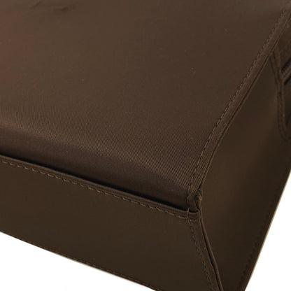 Yves Saint Laurent YSL Logo  Nylon Canvas Handbag Brown Vintage c3wsra