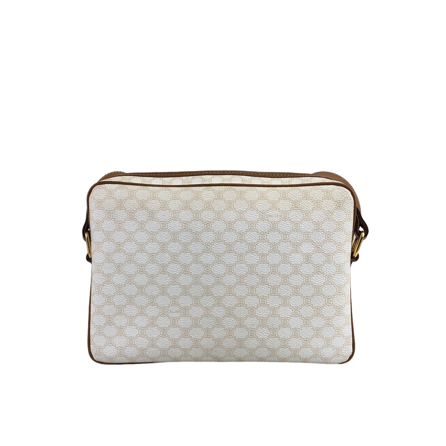 CELINE Macadam Blason Shoulder bag White Vintage isgjmr