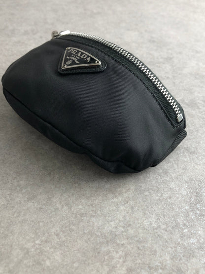 PRADA Tessuto Triangle Logo Handbag  Arm Pouch Black Vintage yhrpz7