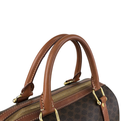 CELINE Macadam Blason Handbag Boston bag Brown Vintage sh72vd