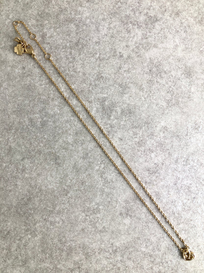 Christian Dior Heart Motif Necklace Gold Vintage 8guxy2