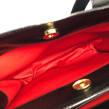 CELINE Toggle Motif 皮革肩背包手提包黑色復古 ag3tya 
