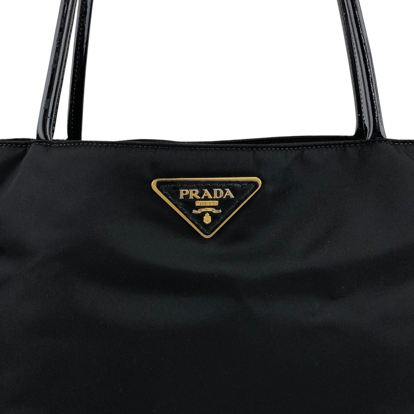 PRADA Tessuto Triangle Logo Totebag Black Vintage bsmm74