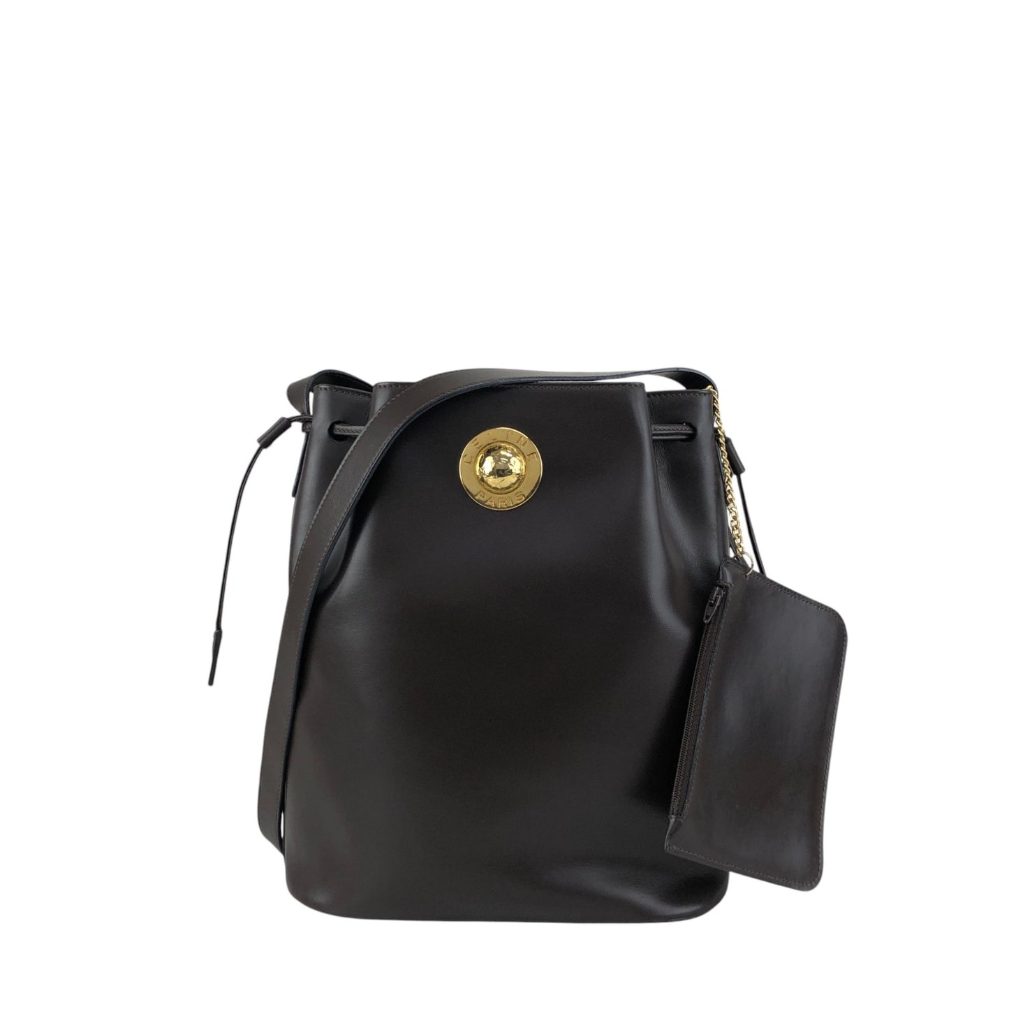 CELINE Starball Drawstring Shoulder bag Brown Vintage 4nhtxx