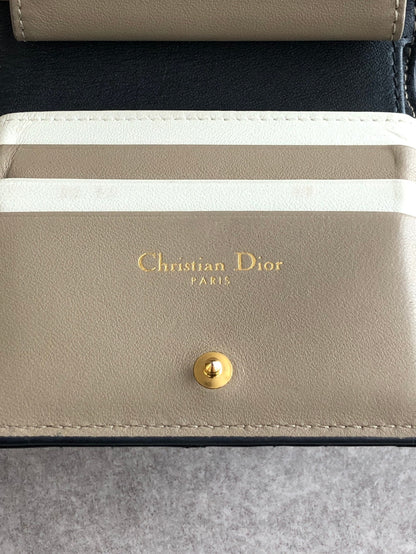 Christian Dior CD Logo Folded Wallet Black Vintage amw4xa
