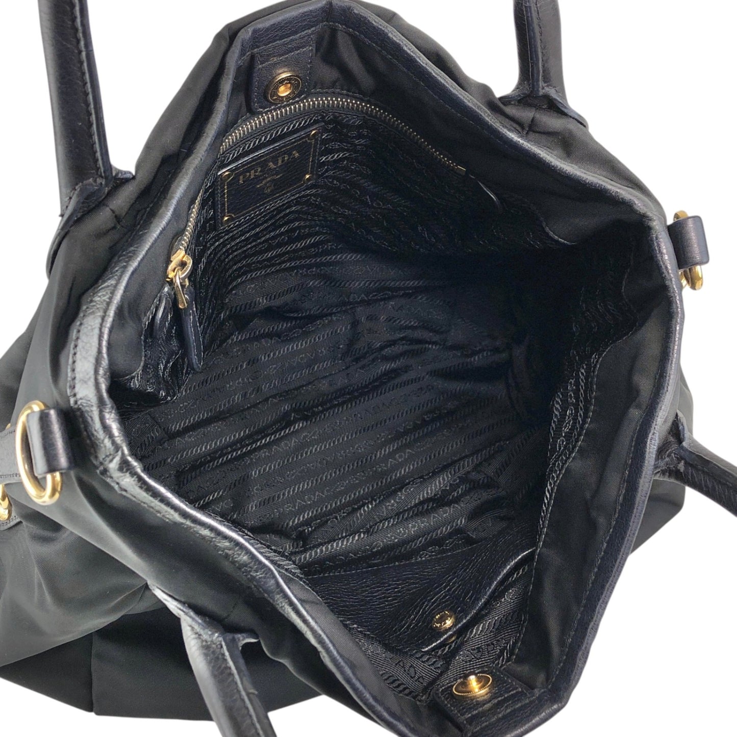 PRADA Tessuto Triangle Logo Two-way Handbag Shoulder bag Black Vintage jwasar