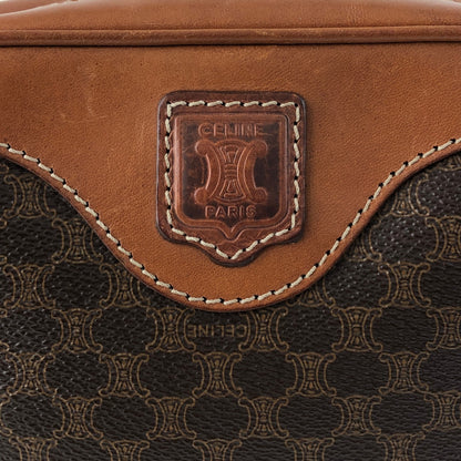 CELINE Macadam Blason Shoulder bag Brown Vintage ebzayc
