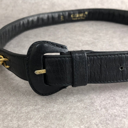 CHANEL Matelasse Belt Black Vintage h4ignw