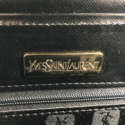 Yves Saint Laurent Logo Handbag Totebag Black Vintage vukaay