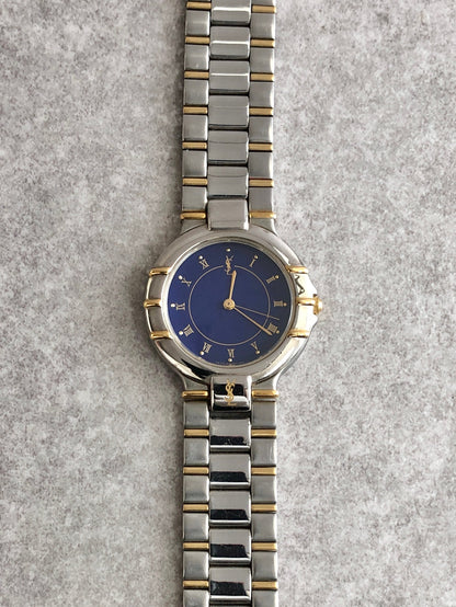 Yves Saint Laurent YSL Logo Watch Silver 4630-E63441 Vintage xg3wb2