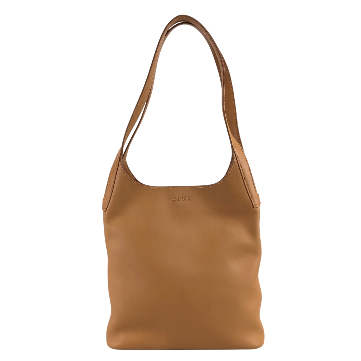 LOEWE Logo Embossed Shoulder bag Brown Vintage r7ivdg