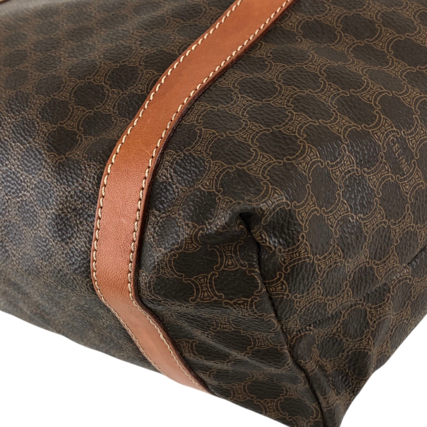CELINE Macadam Blason Shoulder bag Totebag Brown Vintage u7fud7