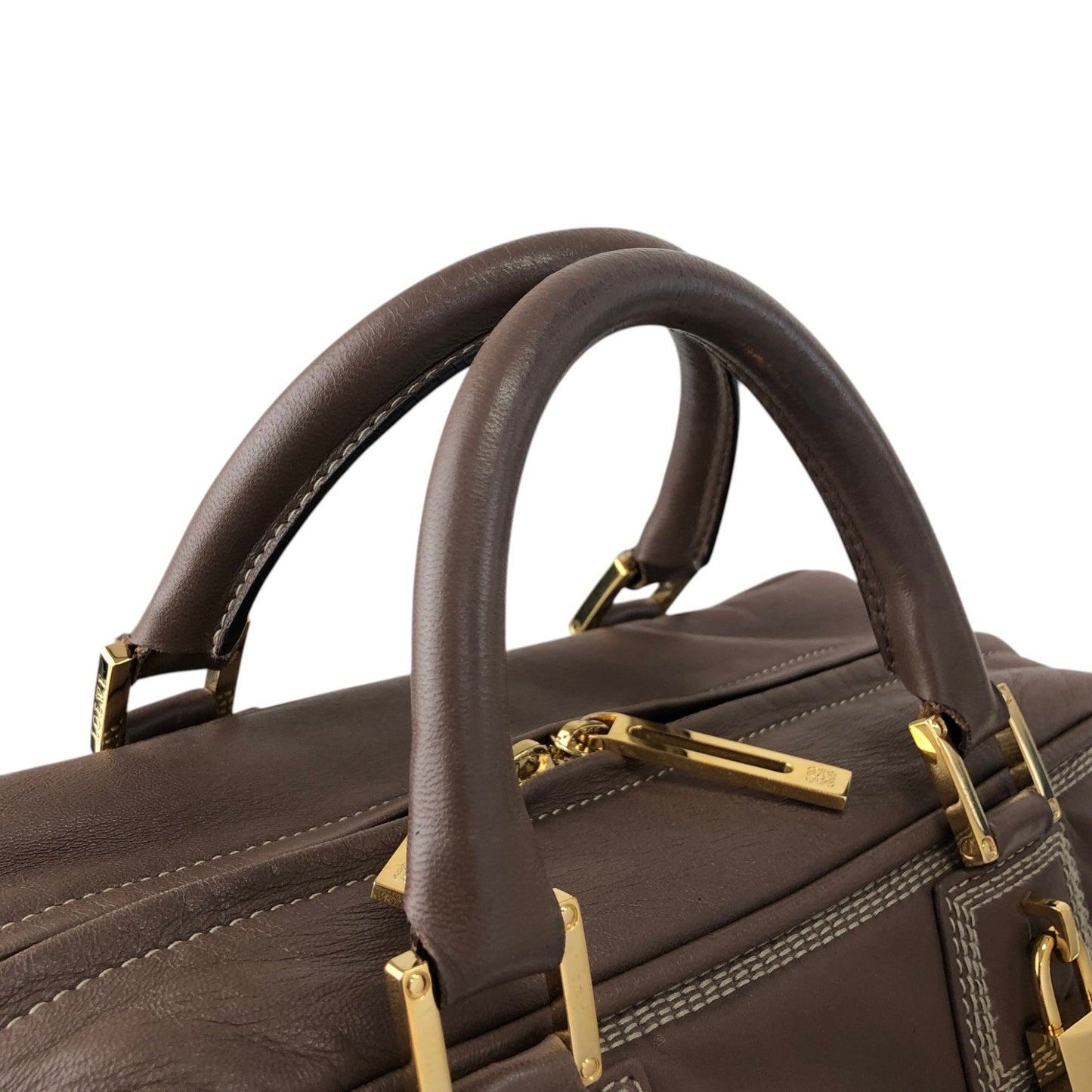 LOEWE Amazona28 Anagram Handbag Boston bag Brown Vintage f75cvh