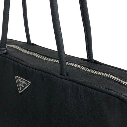 PRADA Triangle Logo Padlock Totebag Black Vintage b8nscy