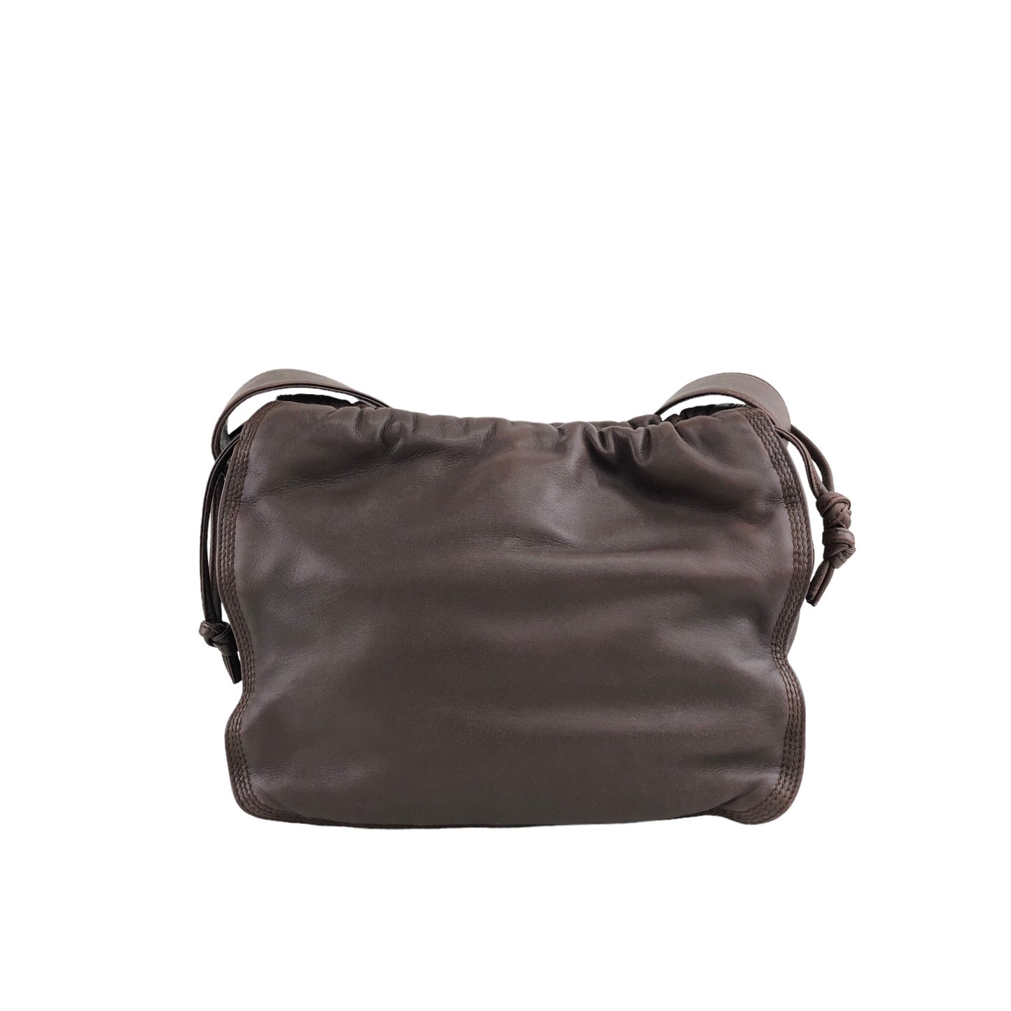 LOEWE Anagram Drawstring Shoulder bag Brown Vintage pykteg