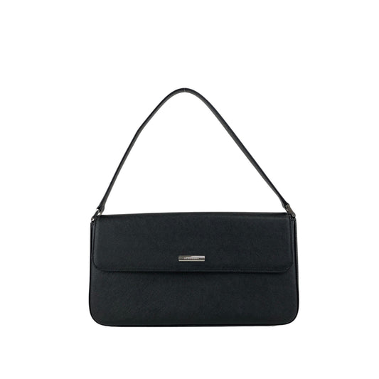 BURBERRY Logo Shoulder bag Black Vintage 5huwxe