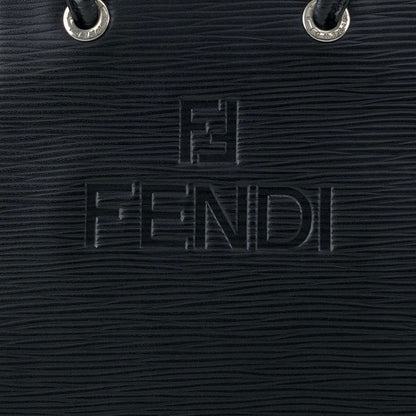 FENDI Logo Embossed Small Handle Black Vintage p2sp67