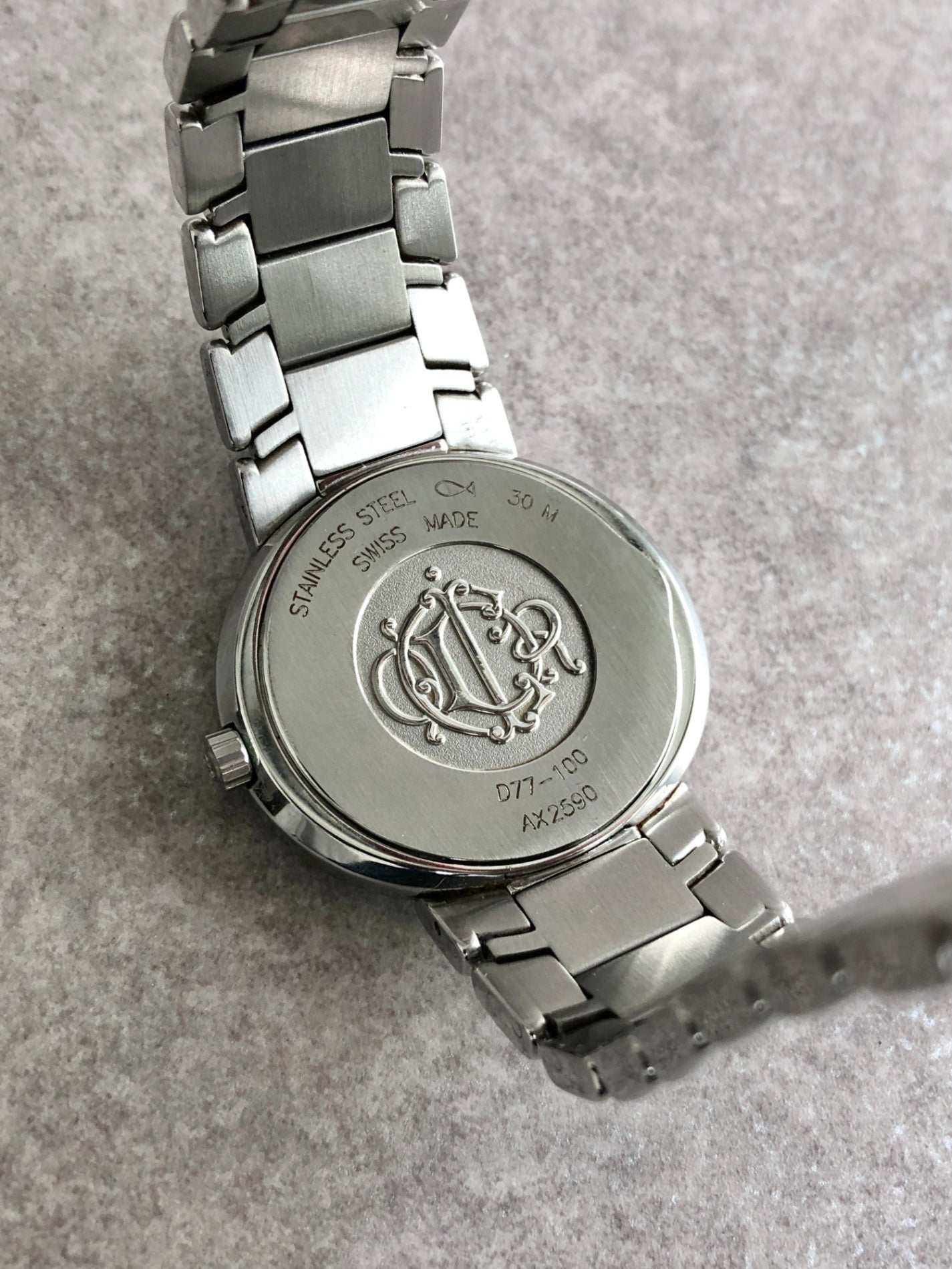 Christian Dior Logo Quartz Watch Silver D77-100 Vintage mz5ddk