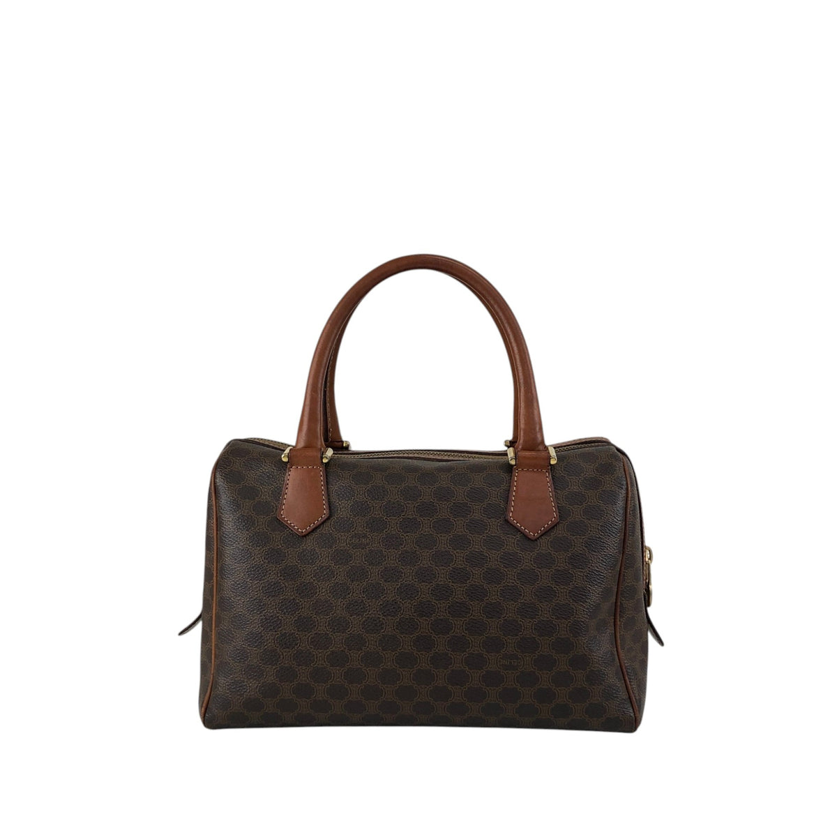 CELINE Macadam Blason Handbag Boston bag Brown Vintage u6p2h4