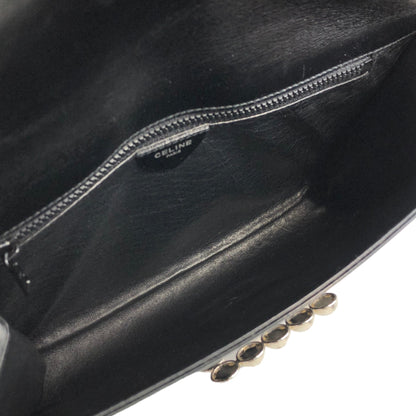 CELINE Starball Leather Clutch bag Black Vintage wcds3e