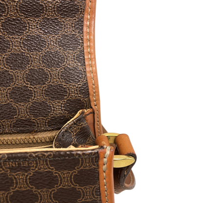 CELINE Macadam Blason Round Shoulder bag Brown Vintage nugdn8