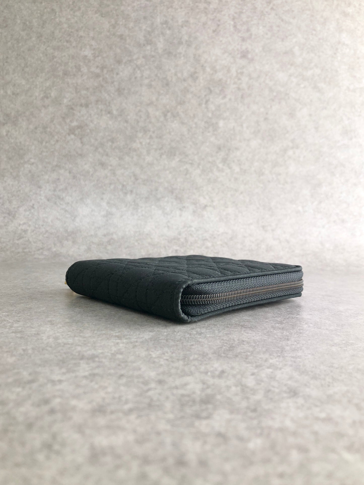 Christian Dior Cannage Folded Wallet Black Vintage ngbmez