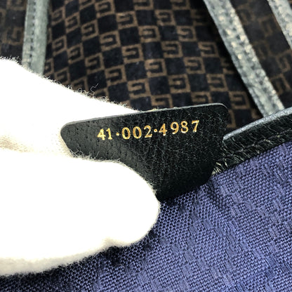 GUCCI Logo Pattern Suede Leather Totebag Black Vintage fpsx8s