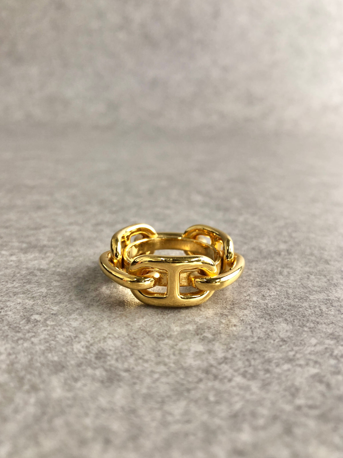 HERMES Chaine d'ancre Scarf Ring Gold Vintage bh82w2