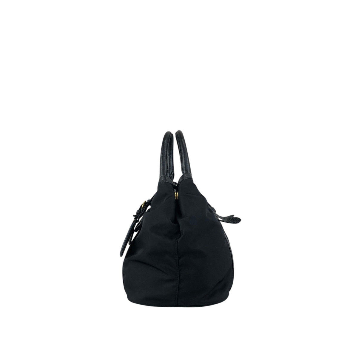 PRADA Triangle Logo Two-way Handbag Shoulder bag Black Vintage jun4wc