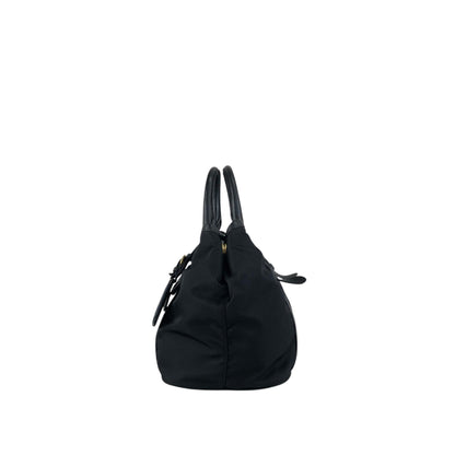 PRADA Triangle Logo Two-way Handbag Shoulder bag Black Vintage jun4wc