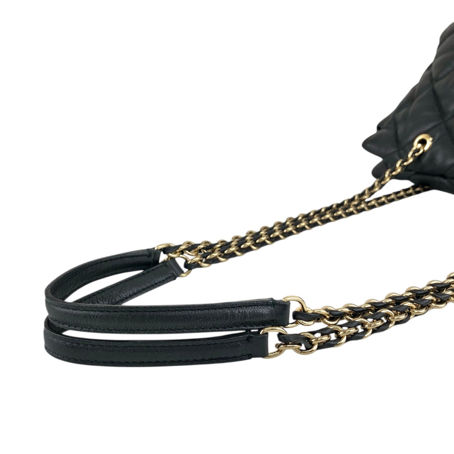 Salvatore Ferragamo Vala Ribbon Chain Shoulder bag Black Vintage ujjjt4
