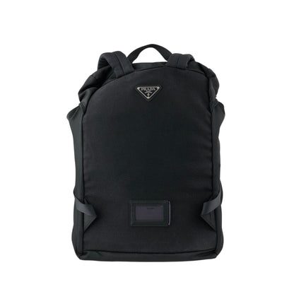 PRADA Tessuto Triangle Logo Backpack Black Vintage wji8cz