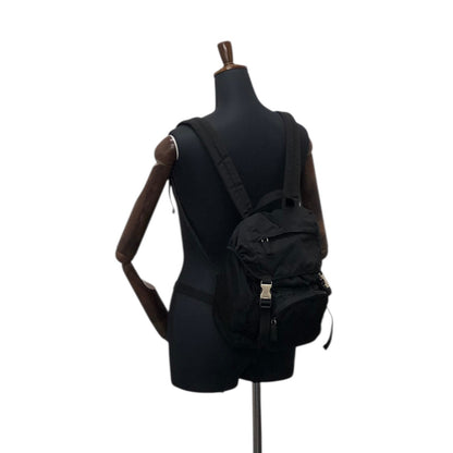PRADA Tessuto Triangle Logo Backpack Black Vintage 6jg2ux