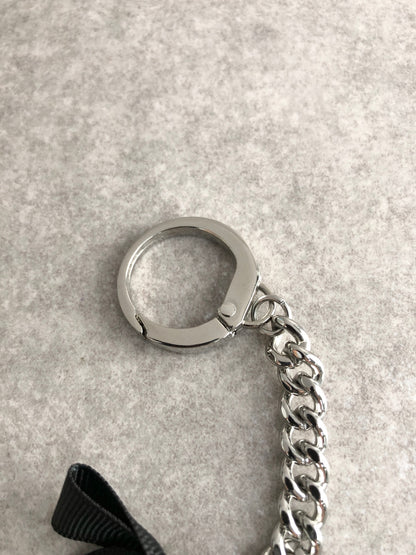 Christian Dior Logo Motif Charm Silver Vintage yjmmyp