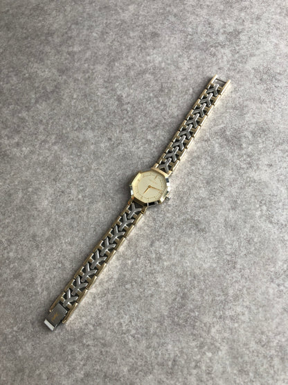 Yves Saint Laurent YSL Logo Watch Silver×Gold 2200-24762YO Vintage b4v8bj