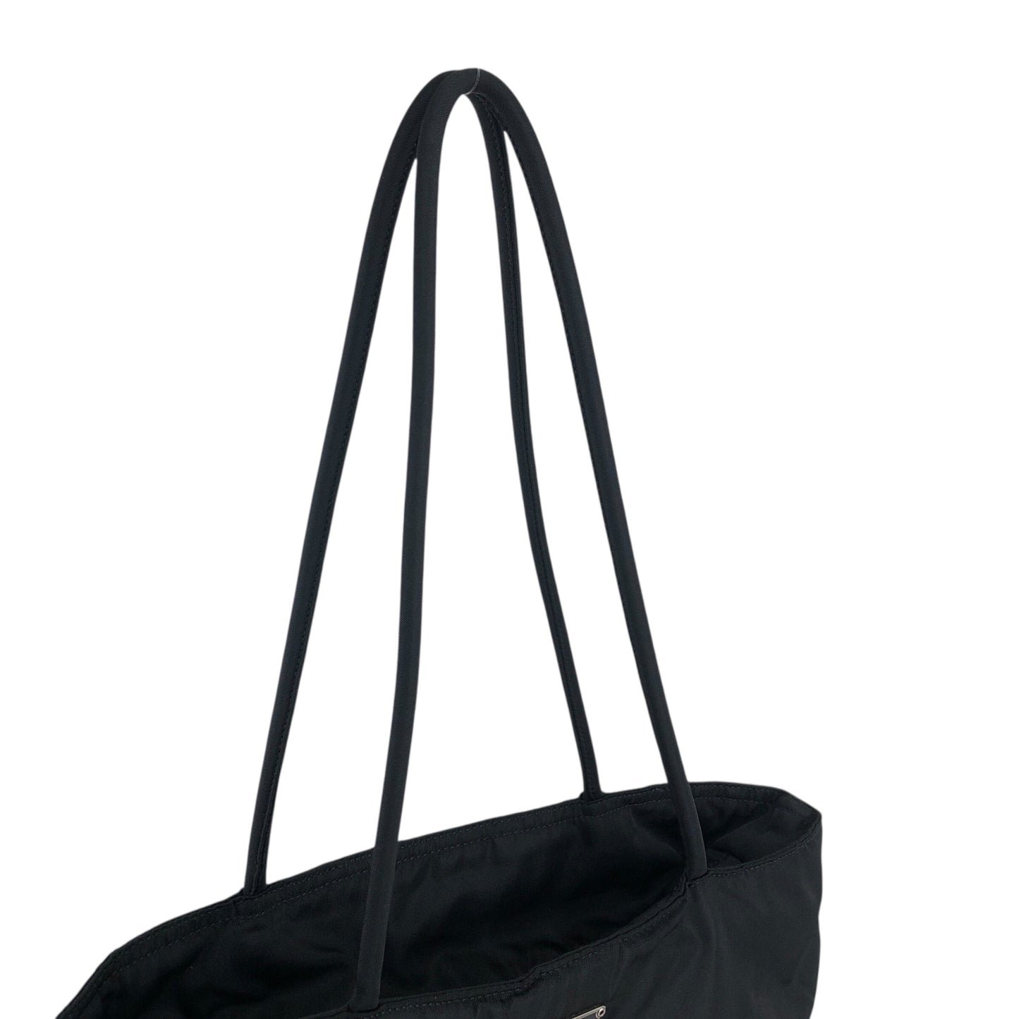 PRADA Tessuto Triangle Logo Totebag Black Vintage jztkxu