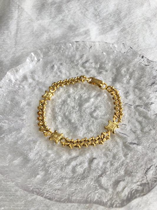 CELINE Triomphe Bracelet Gold Vintage eed88a