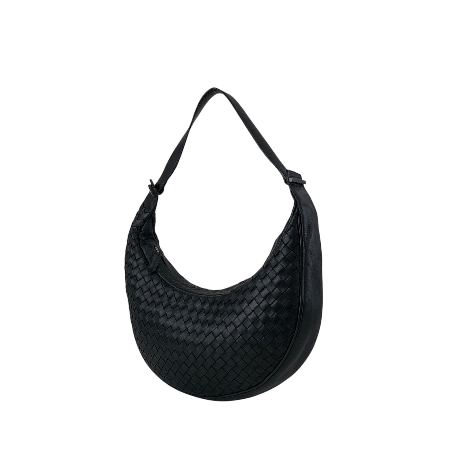 Bottega Veneta Intrecciato Handbag Hobobag Black 10500 105264NE Vintage xsmh56