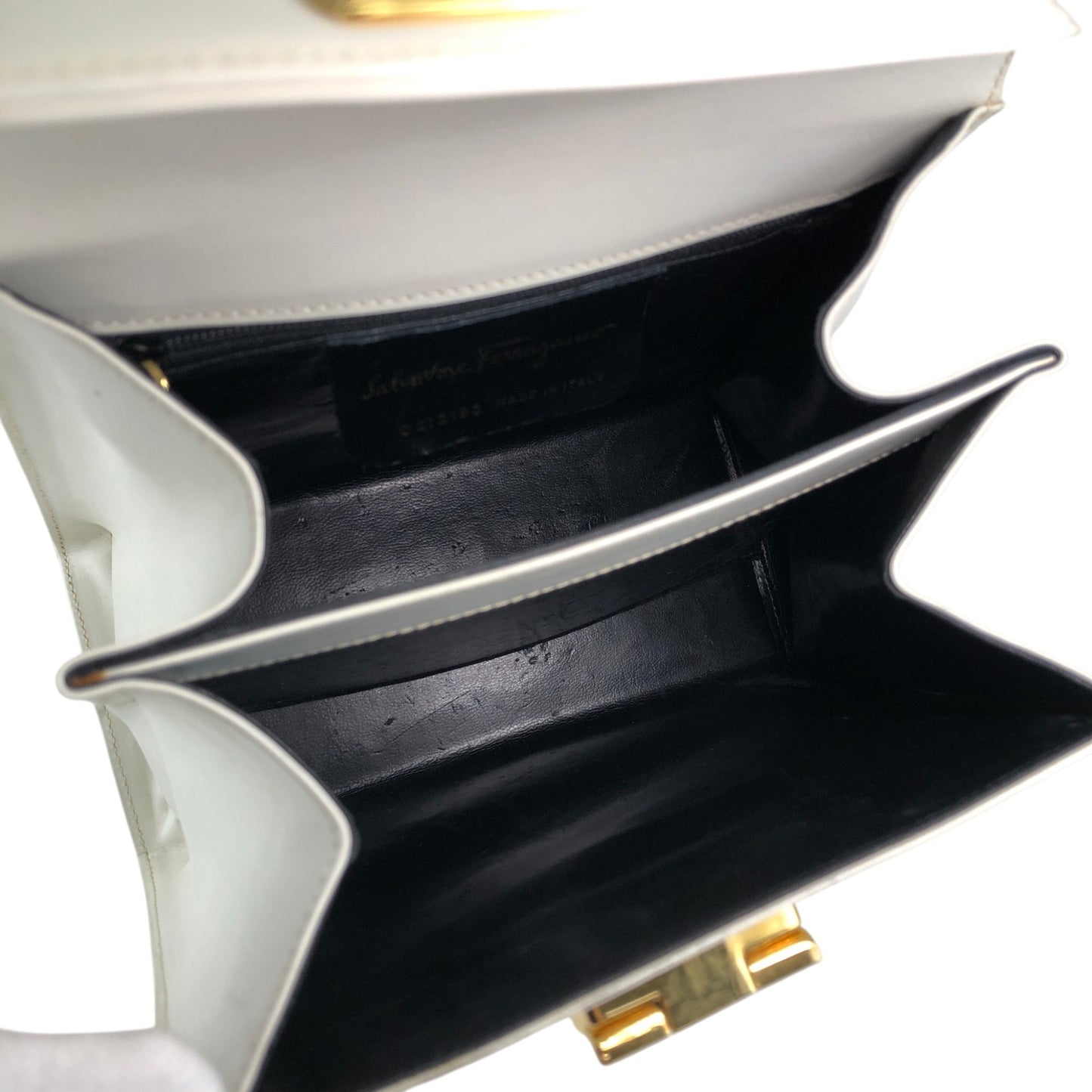 Salvatore Ferragamo Gancini Two-way Handbag Shoulder bag White Vintage wi32m8